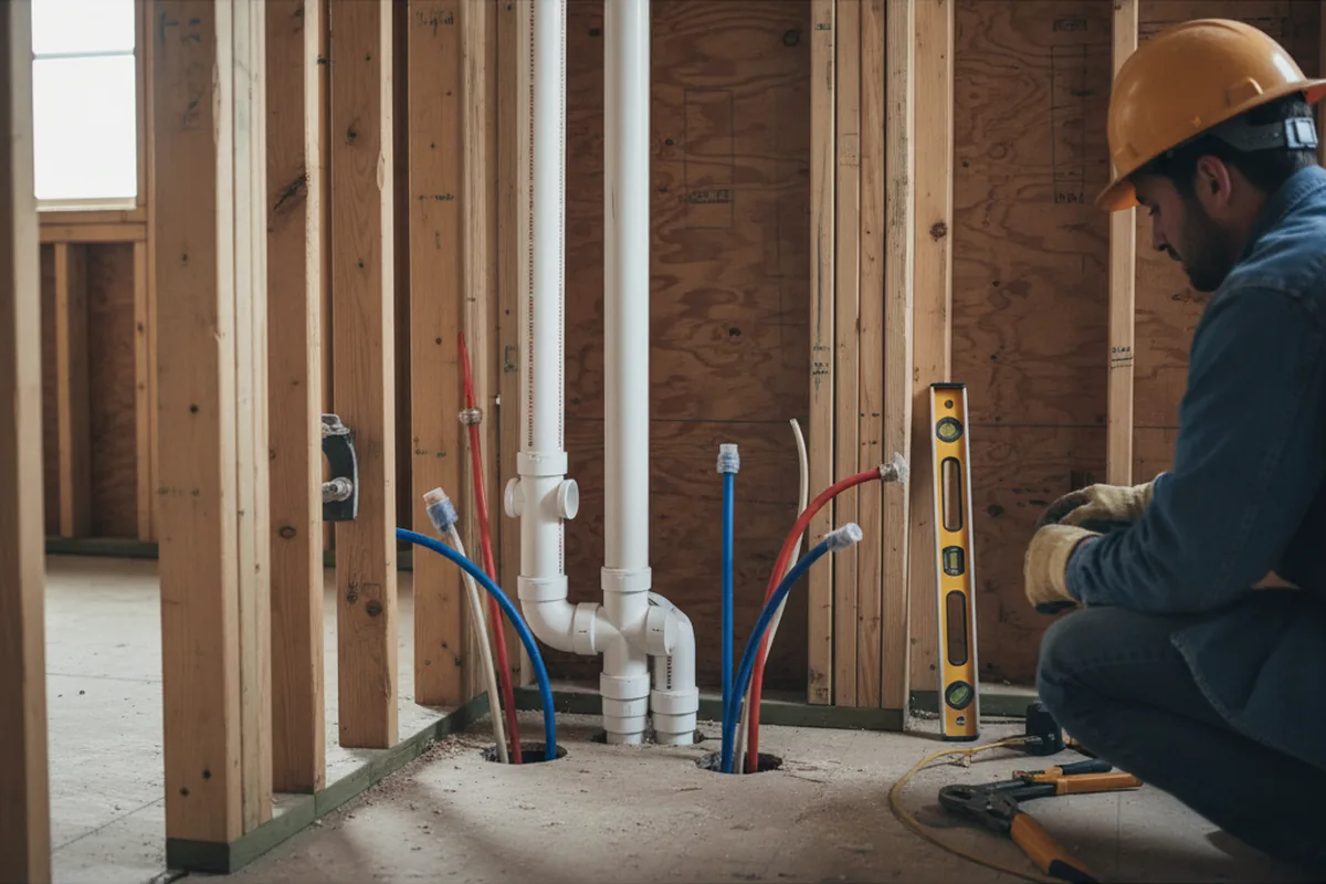 Drain and supply rough-in during Leak Detection in Williamstown